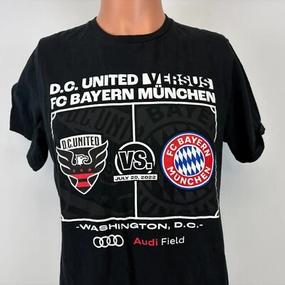 Bayern Munich DC United Matchup T Shirt Mens Size M Black 2022 Soccer Football - Image 1 of 4