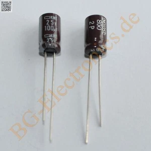 50 x 100µF 100uF 25V 105° RM2.5 Elko Kondensator Capacitor R Nippon Ch  50pcs - Picture 1 of 1