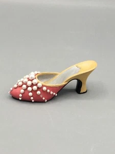 Decorative Shoe Miniature Collectible rich pink and Pearl design - Picture 1 of 4