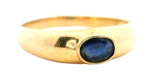 Timeless Elegance: 14ct Yellow Gold Australian Sapphire Ring – A Classic Beauty - Picture 1 of 13