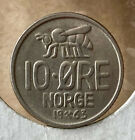 1963 10 Ore, Norway, Olav V (Copper-Nickel, 1.5 g, 15 mm), About VF