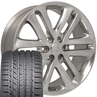 22" 3918 Wheels Fit Ford F150 Expedition Polished W/ GY Eagle AS Tires - Image 1 of 4