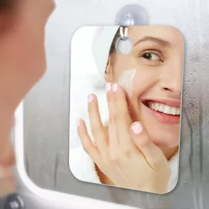 Shatterproof Shower Mirror for Shaving Bathroom Wall Hanging Fog Shower Mirror X - Picture 1 of 20