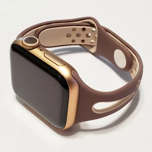 Soft Silicone Sports Band Compatible w/Apple Watch 9, 8, 7, 6, 5, 4, 3, 2, 1, SE - Picture 1 of 8