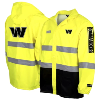 Chaqueta con Capucha Washington Commanders Seguridad Alta Visibilidad Impermeable Rainshell Cremallera Completa Foto 1 de 4