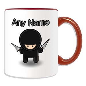 Personalised Gift Ninja Rope Dart Mug Money Box Cup Ninjutsu Japan Name Boy Girl - Picture 1 of 20