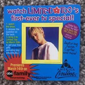 Vintage Y2K Aaron Carter ABC Family AOL Limited Too TV Special Sticker - Picture 1 of 2