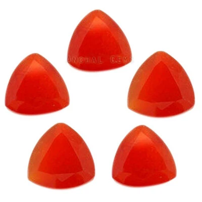 8MM-15MM NATURAL RED ONYX TRILLION CUT FACETED LOOSE GEMSTONE FOR JEWELRY - Image 1 of 3