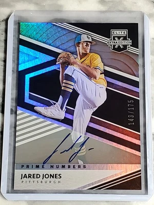 Jared Jones 2020 Panini Elite Extra Edition Prime Numbers A Auto 143/175 Pirates - Image 1 of 2