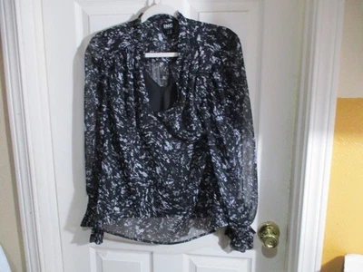 Túnica y camisola campesina semi transparente INC 2 piezas salpicaduras blancas y negras - pequeña Foto 1 de 4