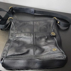 THE SAK Iris Black Pebbled Leather Adjustable Crossbody Purse Shoulder Bag - Picture 1 of 16