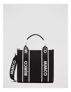MIMCO STEVIE MINI Tote Cross Body Bag Black White 23cm• New With Tag •RRP $249 - Picture 1 of 8
