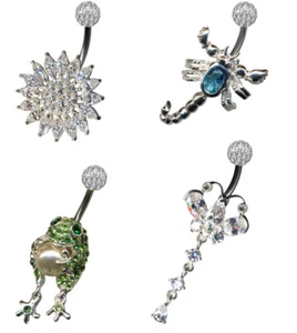 PIERCINGO® EPOXY Bauchnabelpiercing 925 ECHTSILBER ZIRKONIA Bauchnabel TITAN G23 - Bild 1 von 30