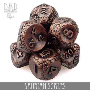 Saurian Scales Metal Dice Set Brand New by DnD Dice - Picture 1 of 3