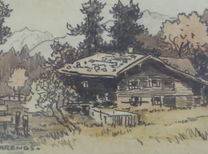 Carl Oskar Arends (1863 Plauen - 1932 München) Original Zeichnung Landschaft - Picture 1 of 9