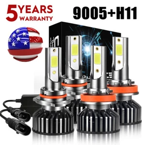 Luces Fuertes Para Auto Coche Luz Carro Bombillas 9005 H11 COBLED SUPER Blanco Hi/lo - Imagen 1 de 17