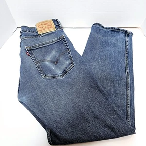 Levis Jeans Mens 32x30 Blue Denim Pants Workwear Fit Straight Leg Stretch - Picture 1 of 12