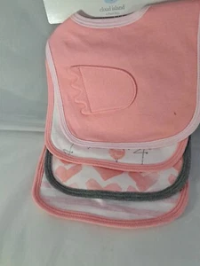4 Pack Cloud Island Baby Bibs. Assorted Pink Bibs. (B-1) - Picture 1 of 5