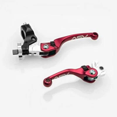 ASV Red F4 Offroad Shorty Clutch+Brake Lever Pair Pack For Honda CR250R 1992-07 - Image 1 of 4