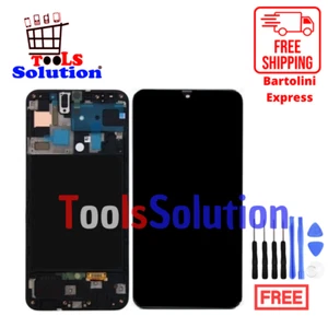 Lcd per Samsung A50 A505F Soft Oled DISPLAY FULL SIZE PARI ORIGINALE FRAME BLACK - Imagen 1 de 1