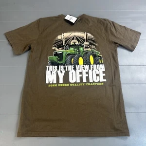 John Deere Shirt Men’s Size Medium Casual Short Sleeve Double Sided Farm Graphic - Picture 1 of 13