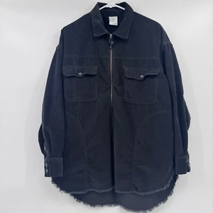 Aerie Offline Top Damen klein schwarz 1/4 Reißverschluss Pullover Cord Oversize bequem - Bild 1 von 13