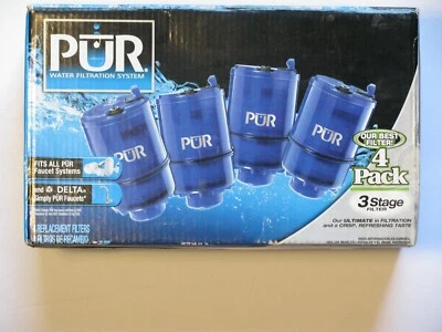 PUR 3 Stage Filter 4 Pack Replacement Filters Fits All PUR Faucet Sealed NIB   - Image 1 of 3