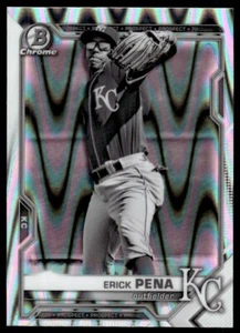 2021 Bowman Draft Chrome BLACK AND WHITE REFRACTOR Erick Pena Kansas City Royals - Picture 1 of 2