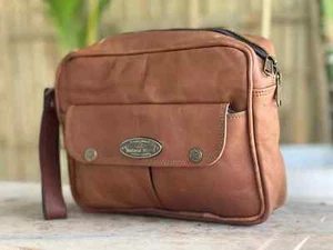 Soft Leather Traveling Toiletry Bag Shaving Dopp Kit Men Shaving Case Men's Gift - Picture 1 of 5