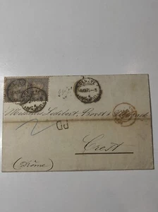 Letter Switzerland Geneve 1875/2 Stamps 30 C Oversea Helvetia Sitting 1867-78 - Foto 1 di 9