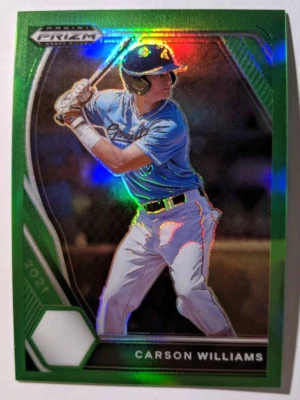 2021 PRIZM DRAFT PICKS LIME GREEN PRIZM CARSON WILLIAMS 63/75 - Image 1 of 2