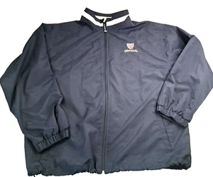 Vtg Charles River Apparel USTA Full Zip Jacket Navy Blue Pockets Rip Cord - Picture 1 of 11
