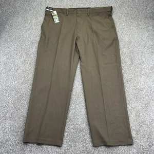 NEW Haggar Premium Comfort Dress Pants Mens Size 44x30 Mocha Expandable Waist - Picture 1 of 13