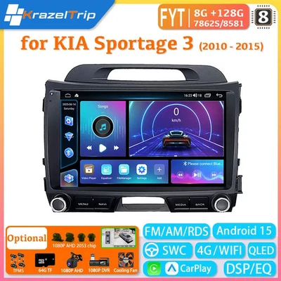 8 Core Car Radio for KIA Sportage 3 2010 2011 2012 2013 2014 2015 WIFI QLED DSP - Image 1 of 4
