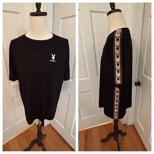 T-shirt PLAYBOY X PACSUN Bunny Logo Tape SS nera streetwear - Foto 1 di 12