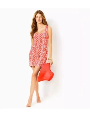 Vestido de Verano Lilly Pulitzer PEQUEÑO Flamenco VISTA AL PUERTO LARSA NATACIÓN ENCUBRIMIENTO NUEVO CON ETIQUETAS Foto 1 de 4