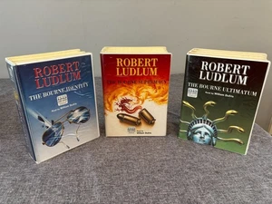 3 x Robert Ludlum Bourne Audio Cassettes Books Unabridged Isis 1990 - Picture 1 of 9