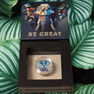 Elefante Camerún “Be Great” 2023 1 oz plata .999 prueba · coloreado - Imagen 1 de 4