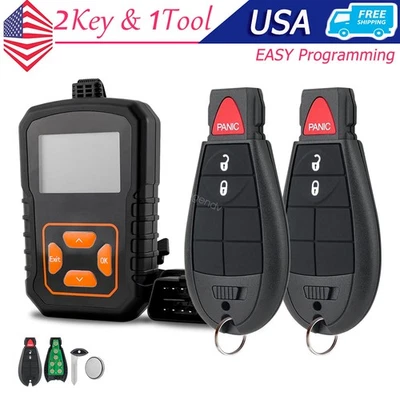 2 Llavero remoto y herramienta de programa para Dodge Grand Caravan Chrysler Town & Country Foto 1 de 4
