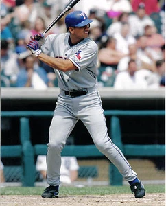 Foto 8x10 béisbol Alex Rodríguez, Texas Rangers, bateo, juego acción - Imagen 1 de 1