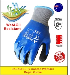 Nitrile Work Gloves Safety Gloves Wet Repel CoolFlex Oil&Water Resistant Rubber - Picture 1 of 10