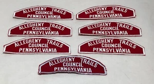 Lot Of 7 Vntg Boy Scout RWS Red White Allegheny Trails Council Shoulder Patches - Picture 1 of 4