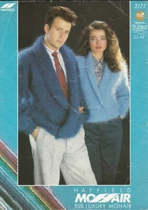 Chaqueta Mohair Patrón Tejido Hayfield 3121 Hombres Damas Tallas 32"-44" - Imagen 1 de 1