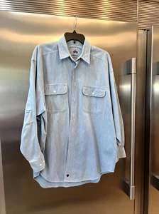Nordstrom Denim Color Shirt Vtg “Natural style” Neck Sz 15-1/2 R Looser Fit. - Picture 1 of 12