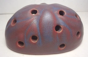 Vintage PRISTINE mkd  VAN BRIGGLE pottery MULBERRY 4 1/2" FLOWER FROG - 21 HOLES - Picture 1 of 11