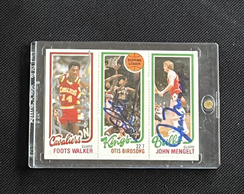 FOOTS WALKER, OTIS BIRDSONG, MENGELT 1980-81 TOPPS SIGNED AUTOGRAPHED CARD JSA - Image 1 of 2