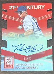 Mookie BETTS🔥2015 Panini Elite 21st Century Die Cut AUTO #91 1/21 Red Sox📈 - Bild 1 von 2