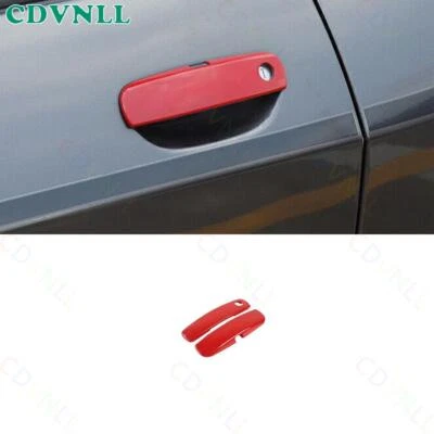 Para Dodge Challenger 2015-2023 Rojo Ardiente Exterior Manija de Puerta Lateral Marco Borde Foto 1 de 4