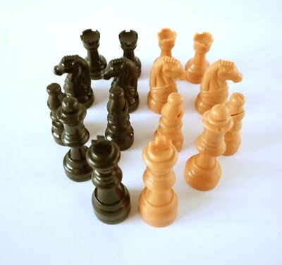 Chess Capital Pieces Replacement Parts Board Game Design Black Brown Sets - Image 1 of 3