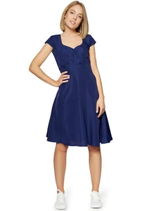 Z-16332-K5-BL) VESTIDO SEÑORA MIDI VESTIDO PLAYA VERANO BOHO AZUL TALLA 44 - Imagen 1 de 2